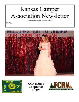Kansas Camper Association Newsletter September and October 2018 Issue 0421 Volume 0006