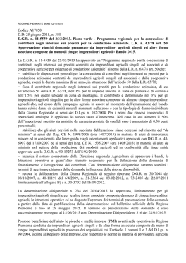 Codice A17050 D.D. 25 Giugno 2015, N. 380 D.G.R. N. 11-5559 Del 25/3/2013. Piano Verde