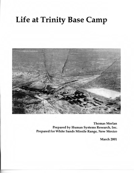 Life at Trinity Base Camp HSR 2001