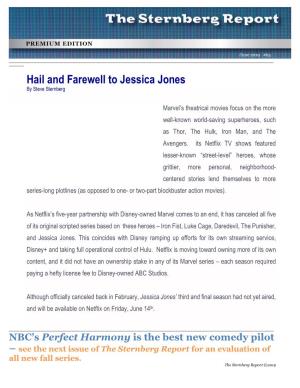 Hail and Farewell to Jessica Jones by Steve Sternberg