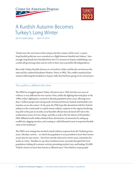 A Kurdish Autumn Becomes Turkey's Long Winter