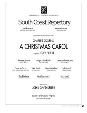 A CHRISTMAS CAROL Adapted by JERRY PATCH