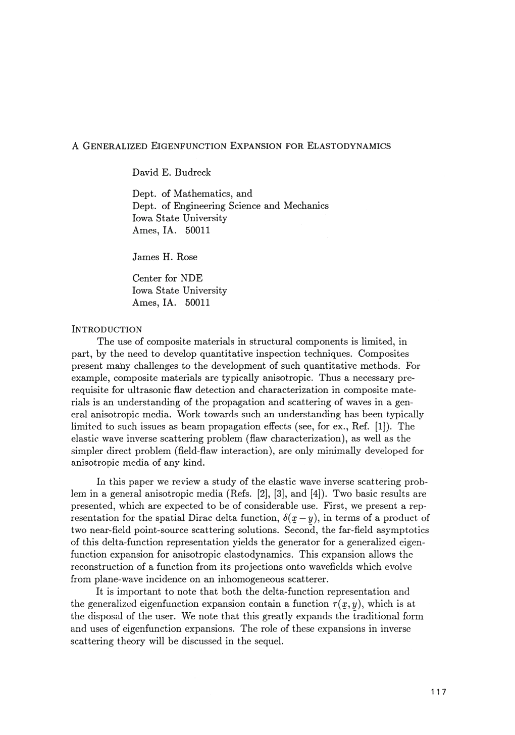 A Generalized Eigenfunction Expansion for Elastodynamics