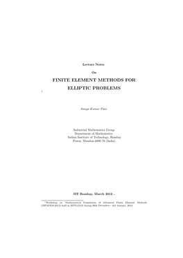 Finite Element Methods for Elliptic Problems 1