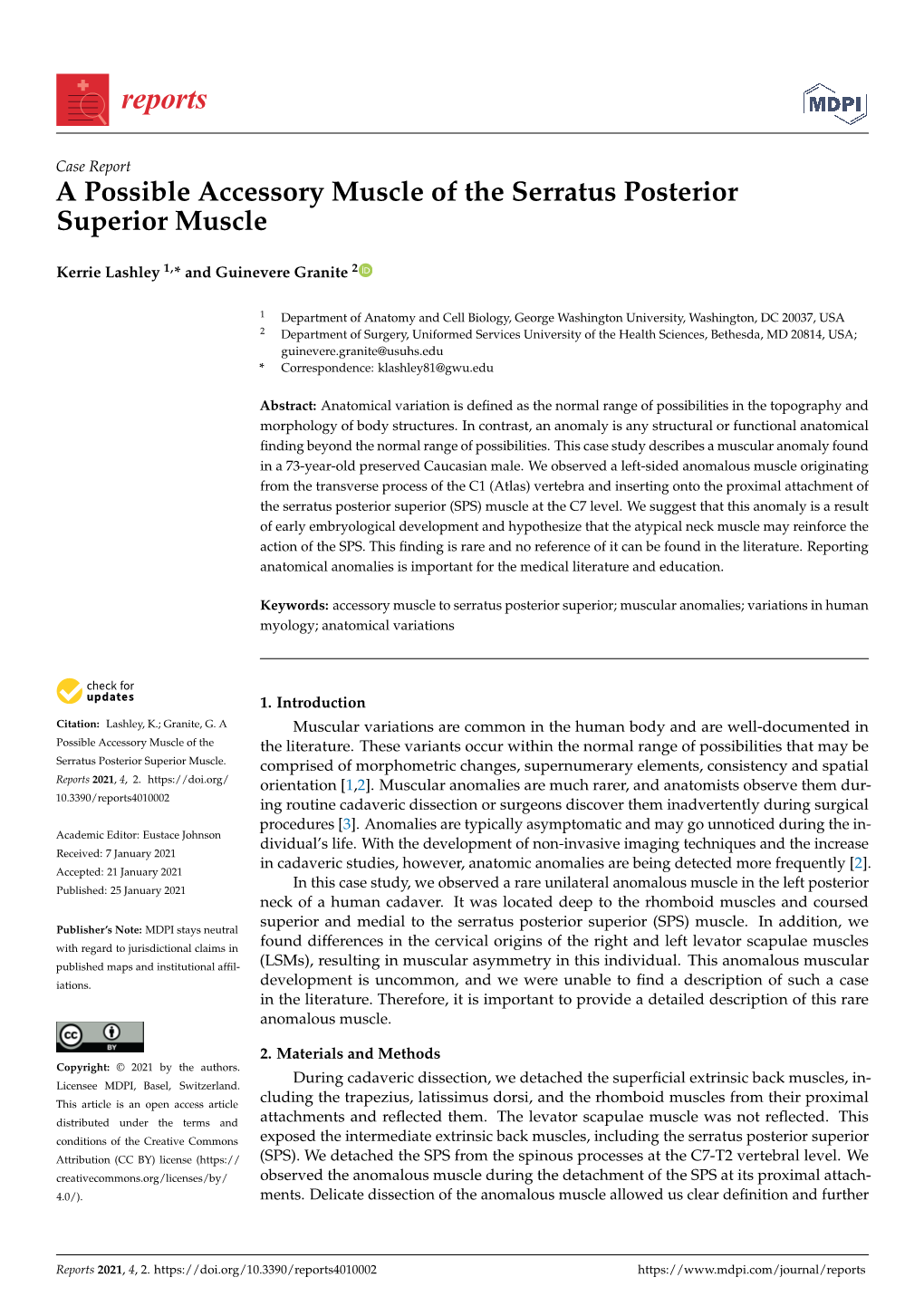 A Possible Accessory Muscle of the Serratus Posterior Superior Muscle