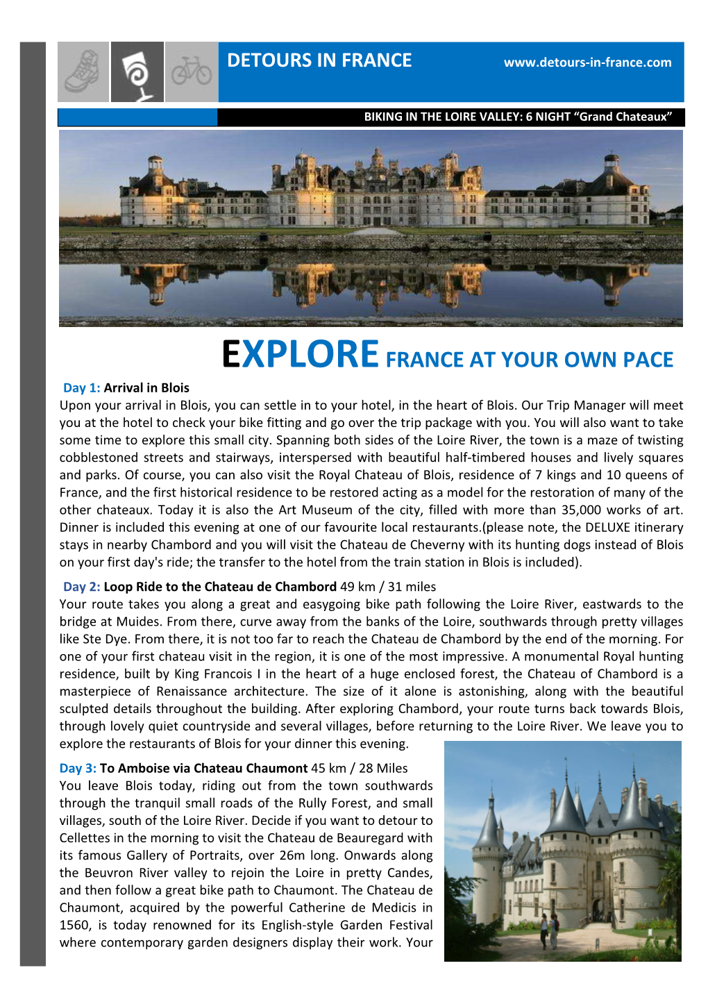 LOIRE BIKE 6 Night GRAND CHATEAUX 2020