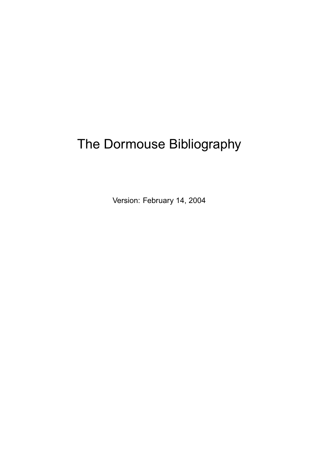 The Dormouse Bibliography