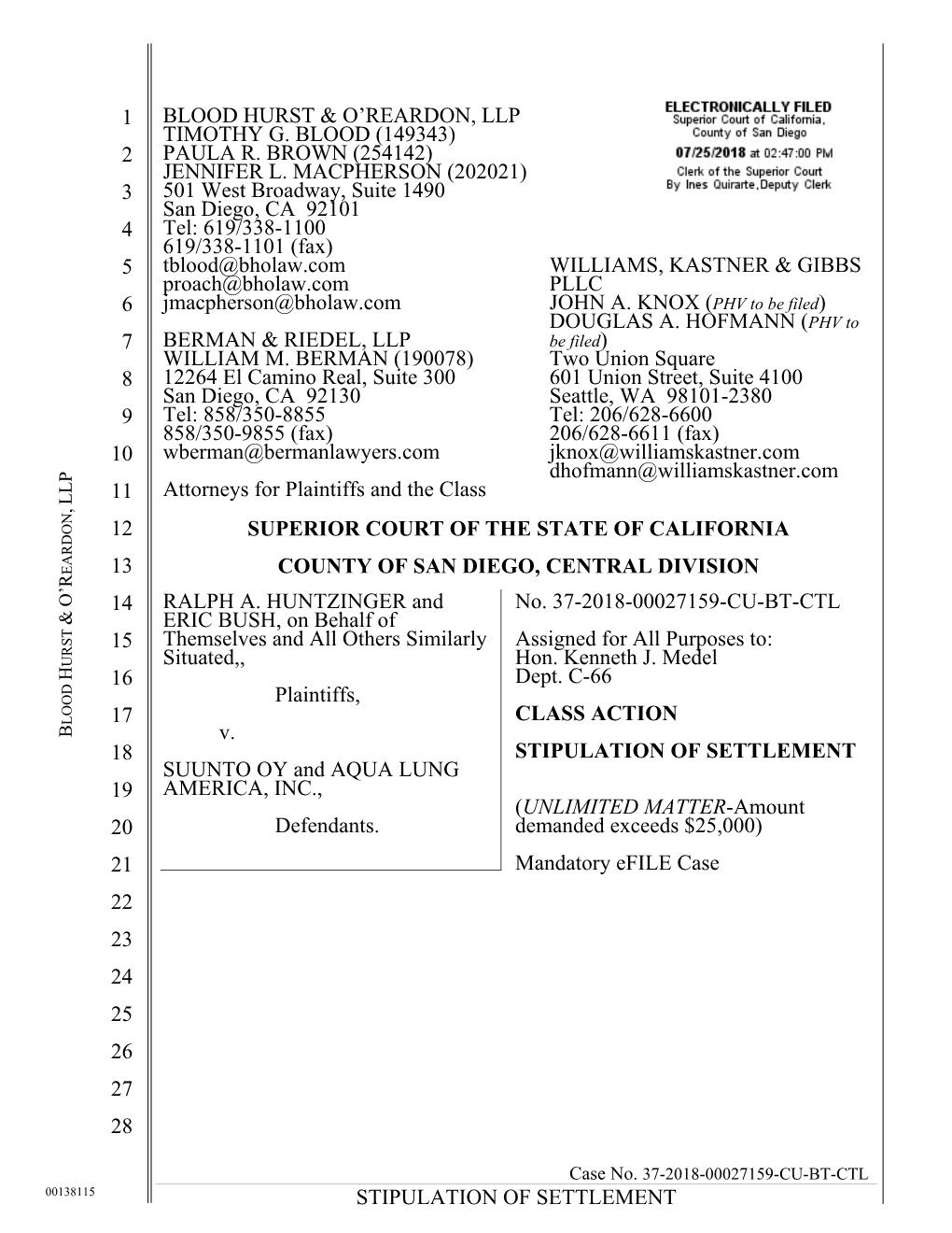 U.S. Settlement Agreement