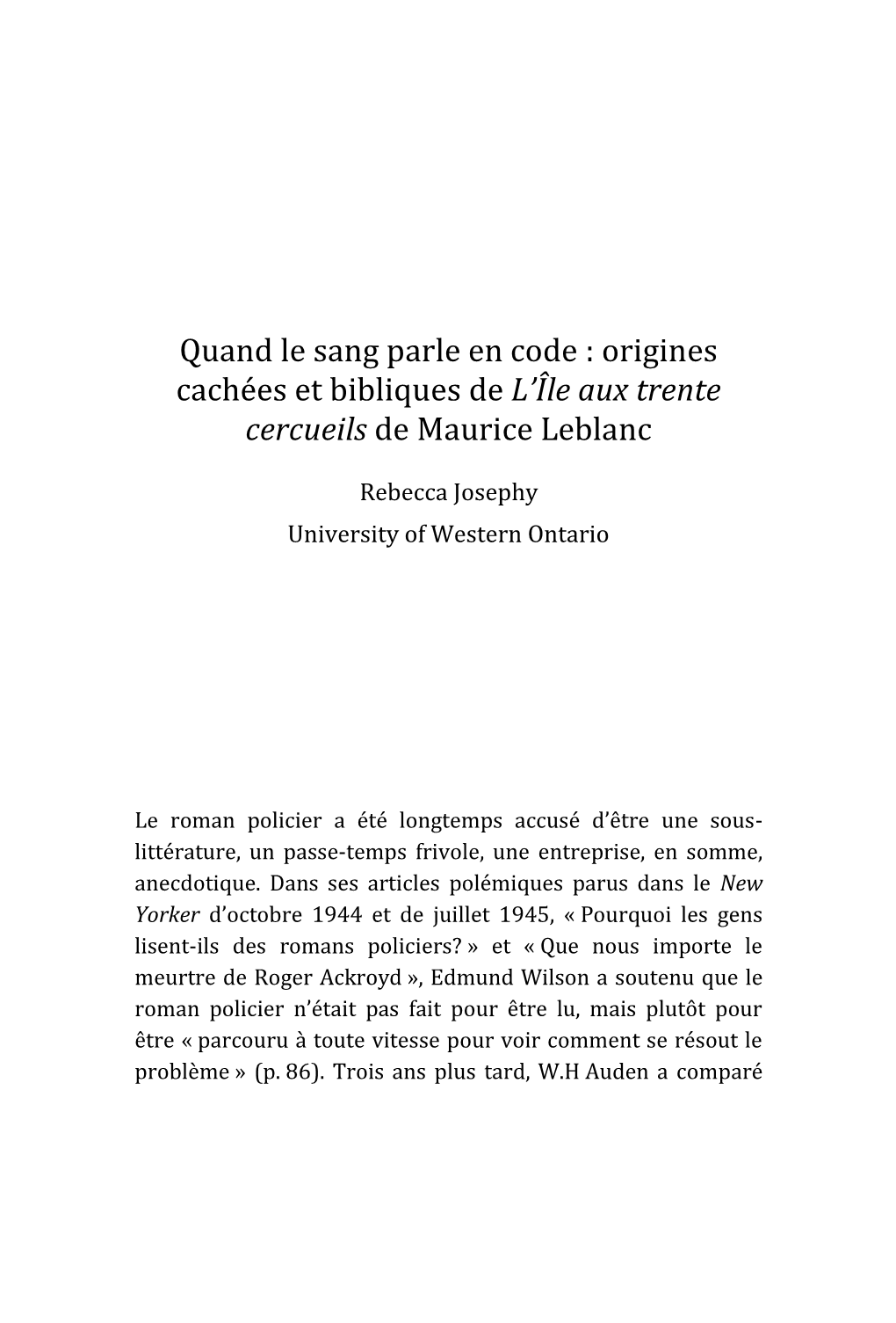 Origines Cachées Et Bibliques De L'île Aux