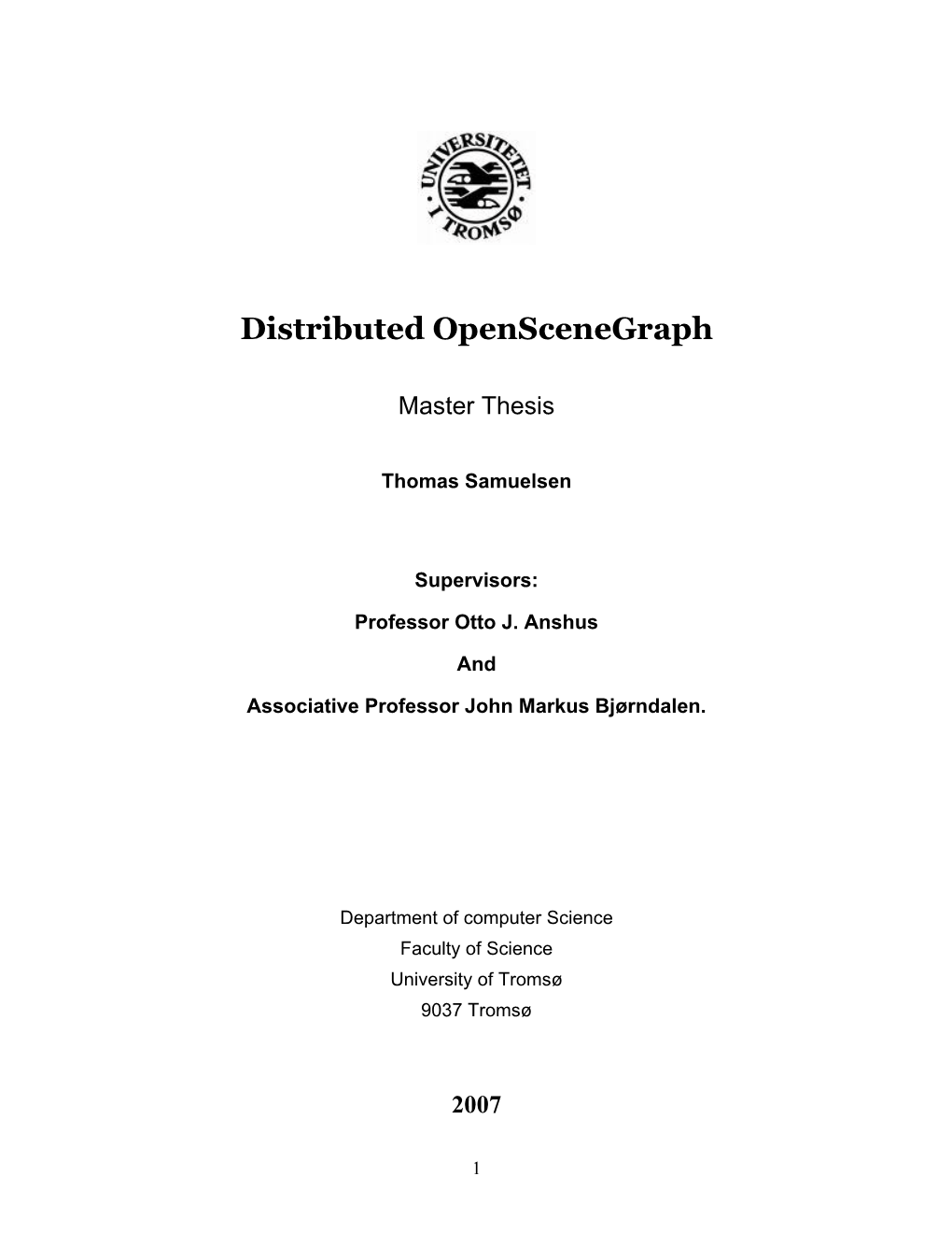 Distributed Openscenegraph