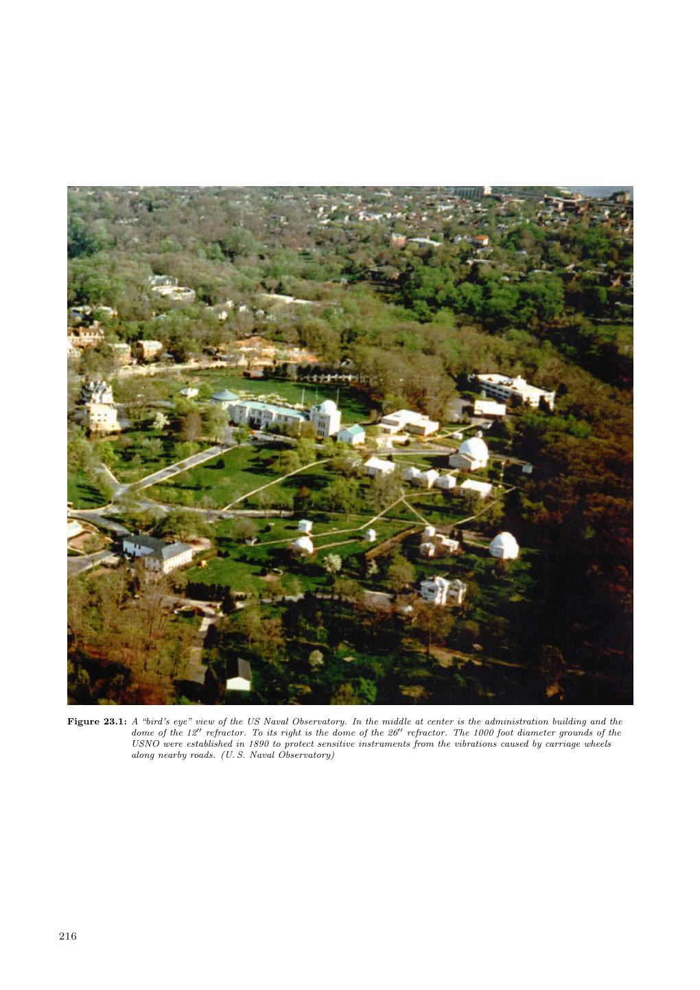 Figure 23.1: a “Bird's Eye” View of the US Naval Observatory. in the Middle at Center Is the Administration Building