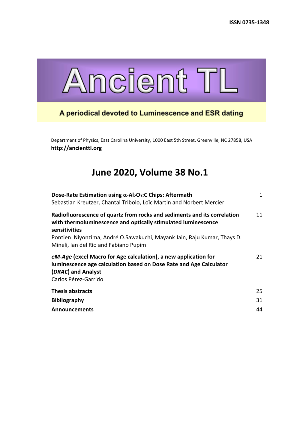 June 2020, Volume 38 No.1