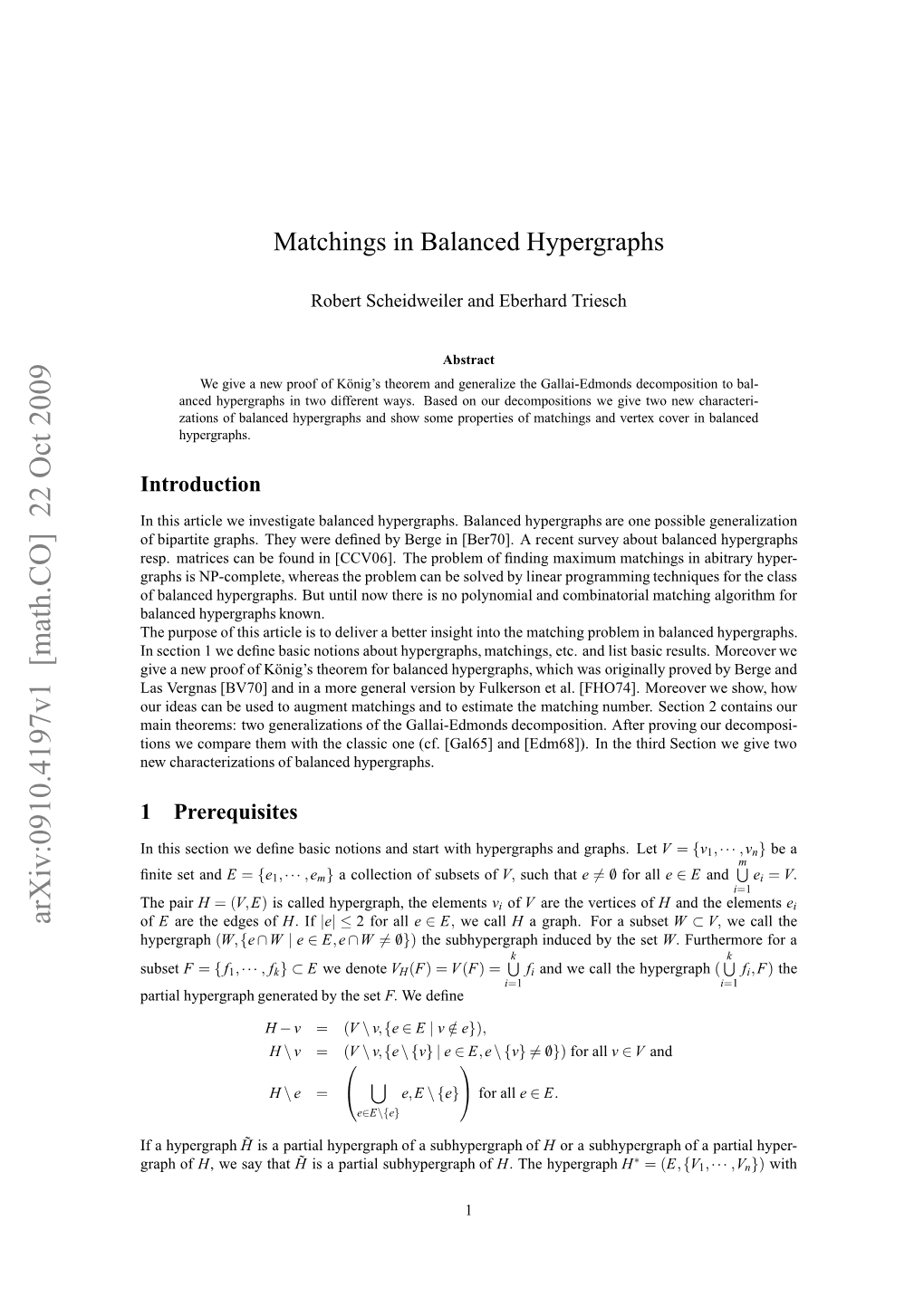 Matchings in Balanced Hypergraphs