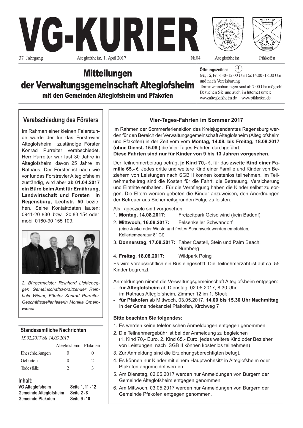 Mitteilungen Der Verwaltungsgemeinschaft