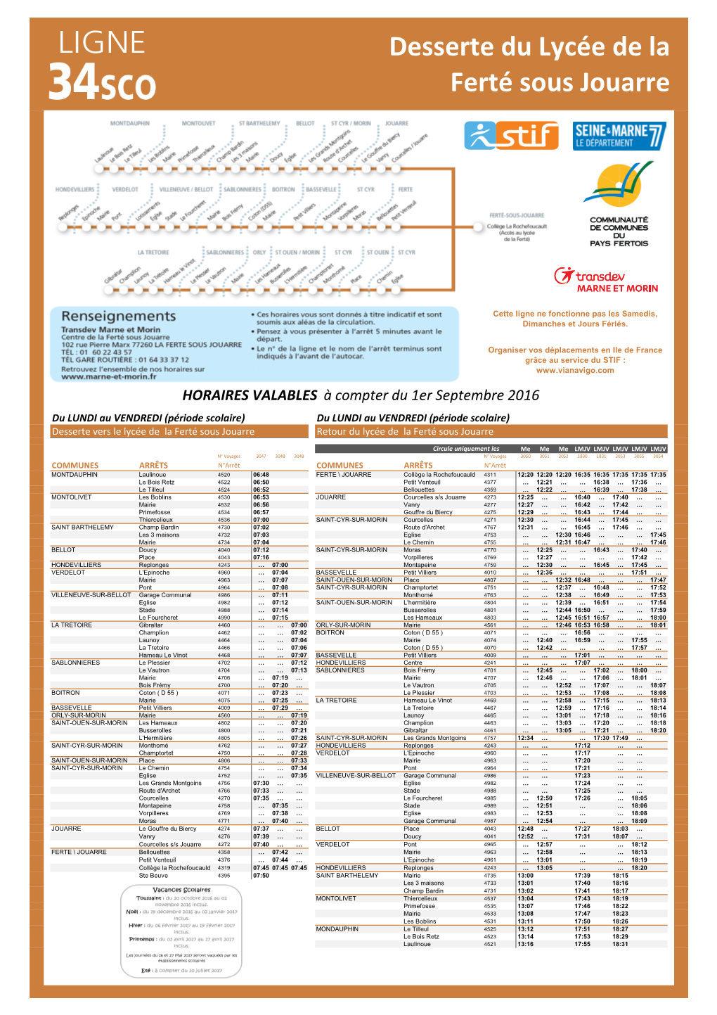 Desserte Du Lycée De La Ferté Sous Jouarre