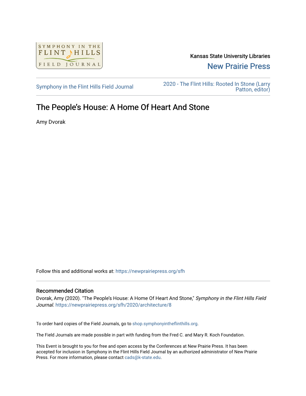 The People's House: a Home of Heart and Stone