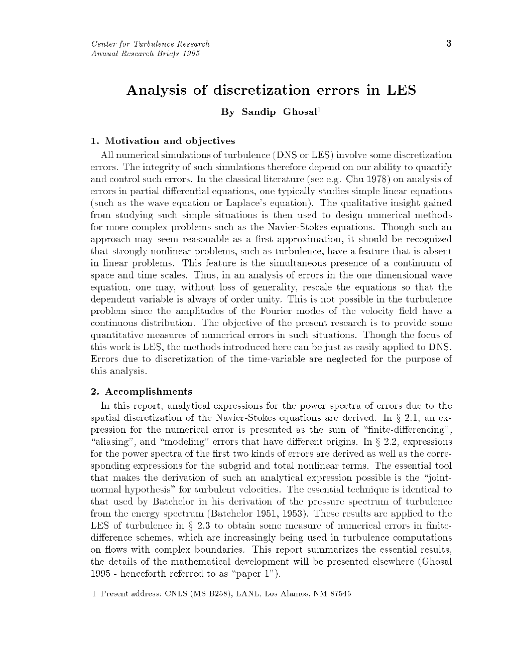 Analysis of Discretization Errors in LES