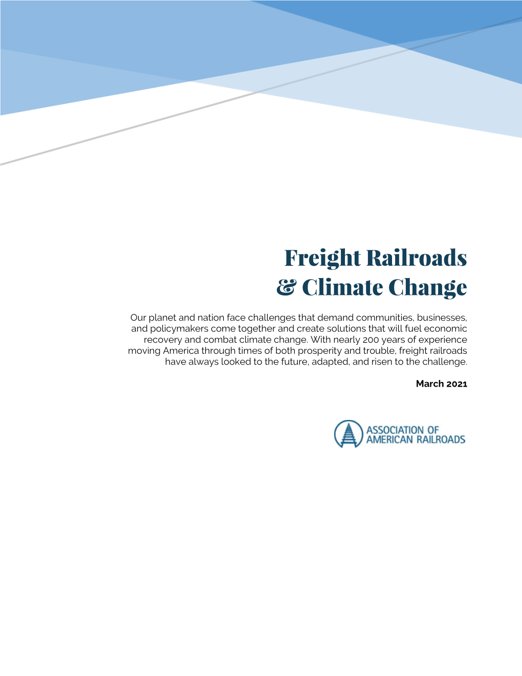 Freight Railroads & Climate Change