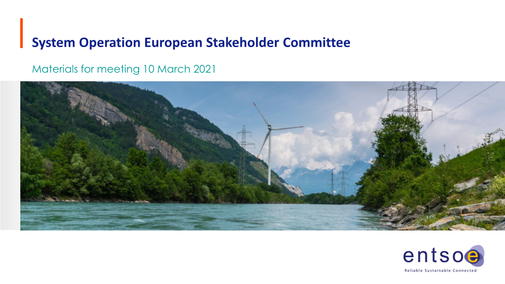 System Operation European Stakeholder Committee