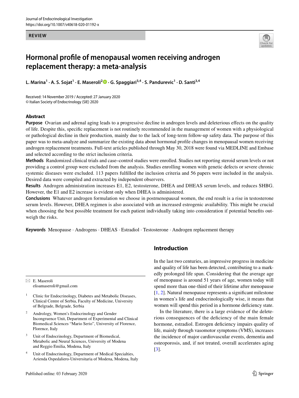 Hormonal Profile of Menopausal Women Receiving