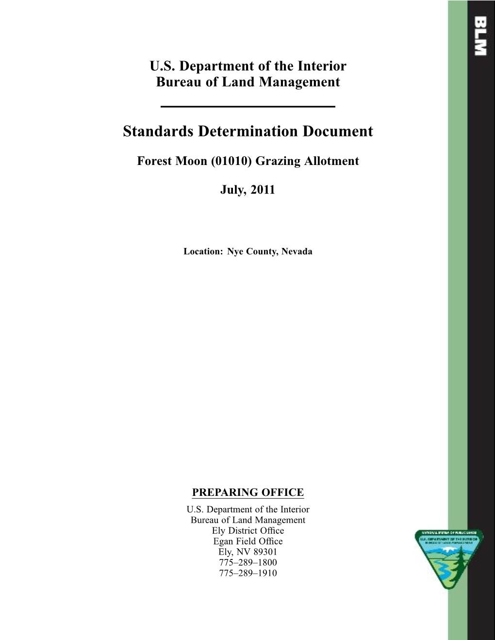 Standards Determination Document