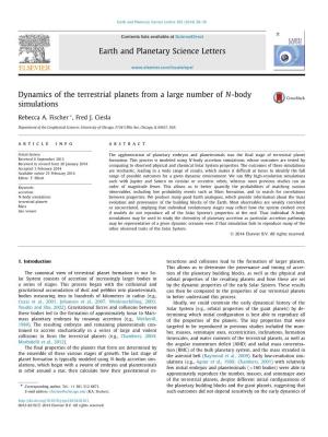 Dynamics of the Terrestrial Planets from a Large Number of N-Body Simulations ∗ Rebecca A