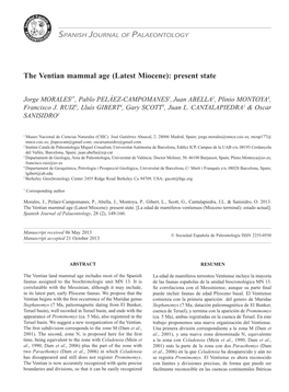 The Ventian Mammal Age (Latest Miocene): Present State