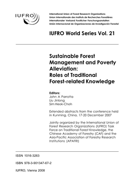 IUFRO World Series Vol. 21 Sustainable Forest Management
