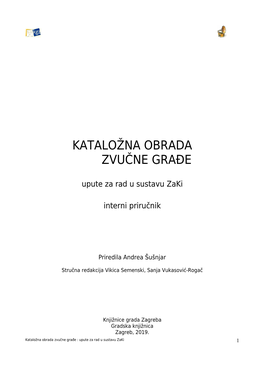 Kataložna Obrada Zvučne Građe