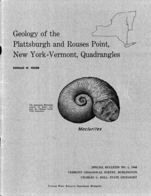 Geology of the Plattsburgh and Rouses New York-Vermont, Quadrangles