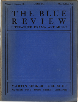 The Blue Review. Volume 1 Number 2