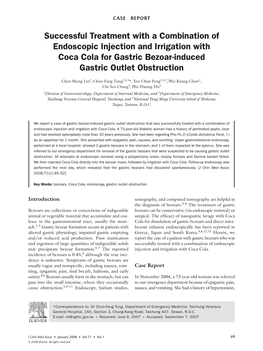 Successful Treatment with a Combination of Endoscopic Injection and Irrigation with Coca Cola for Gastric Bezoar-Induced Gastric Outlet Obstruction