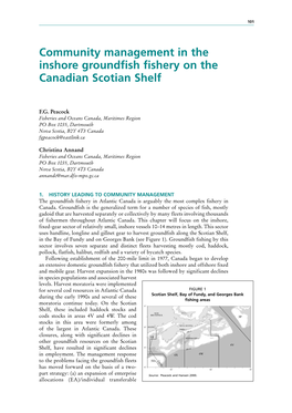 Community Management in the Inshore Groundfish Fishery on the Canadian Scotian Shelf