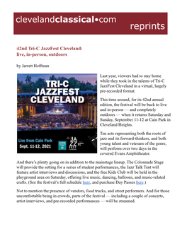 42Nd Tri-C Jazzfest Cleveland: Live, In-Person, Outdoors by Jarrett Hoffman