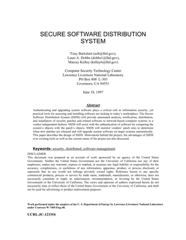 Secure Software Distribution System