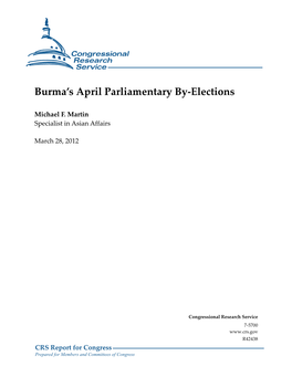 Burma's April Parliamentary By-Elections