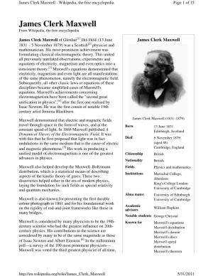 James Clerk Maxwell - Wikipedia, the Free Encyclopedia Page 1 of 15