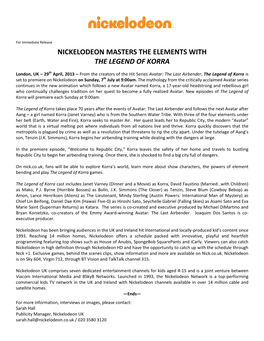 Nickelodeon Masters the Elements with the Legend of Korra
