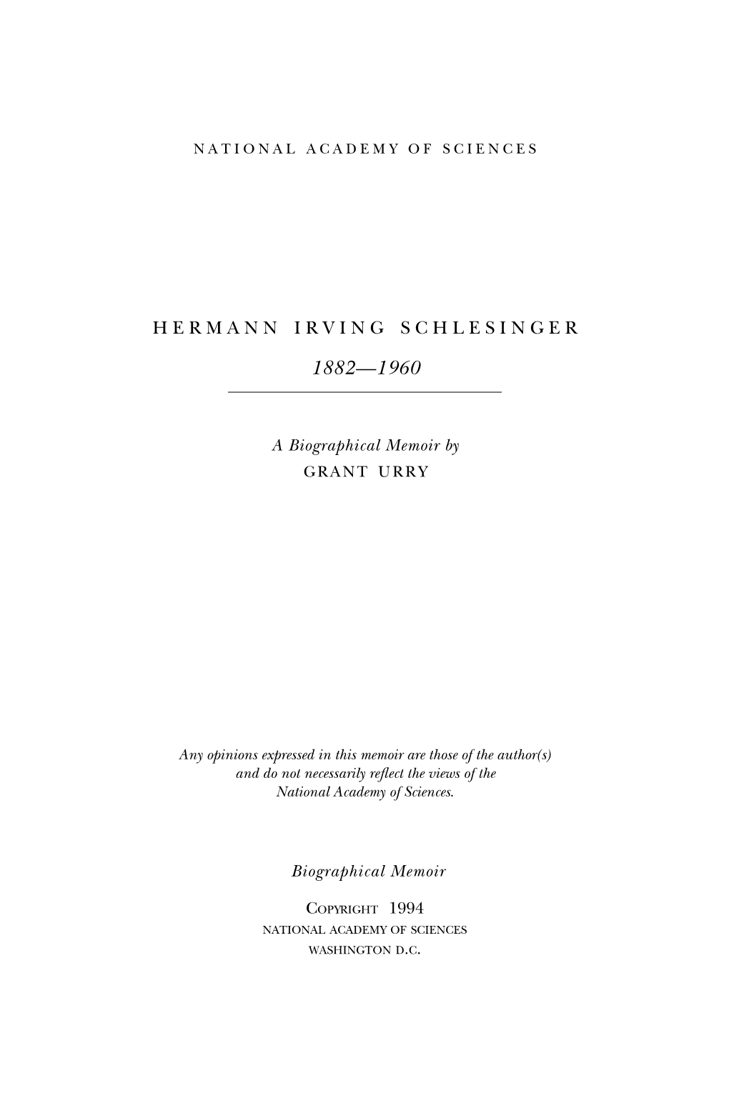 Hermann Irving Schlesinger