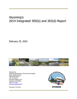 Wyoming's 2014 Integrated 305(B) and 303(D)