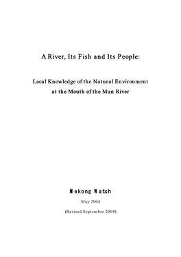 A River, Its Fish and Its People