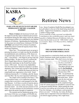 KASRA Retiree News