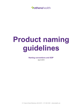 Product Naming Guidelines