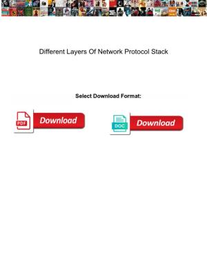 Different Layers of Network Protocol Stack