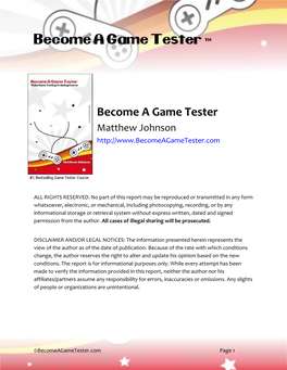 Become a Game Tester TM