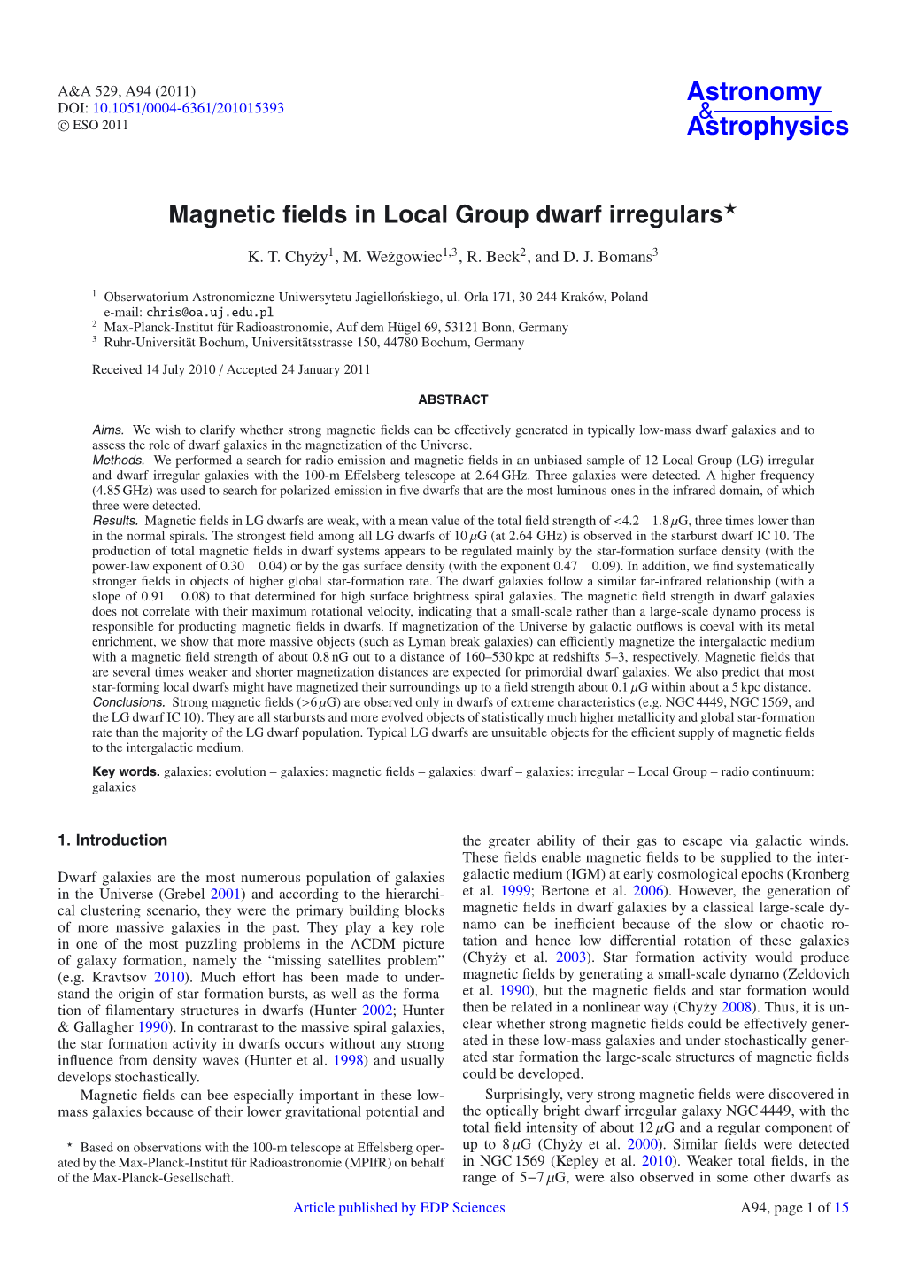 Magnetic Fields in Local Group Dwarf Irregulars⋆