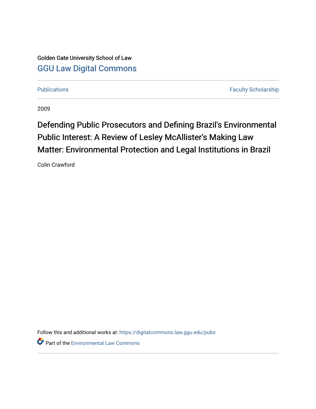 Defending Public Prosecutors and Defining Brazil's Environmental