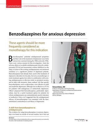 Benzodiazepines for Anxious Depression