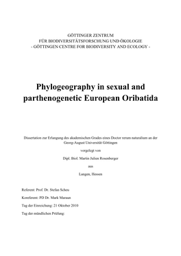 Phylogeography in Sexual and Parthenogenetic European Oribatida