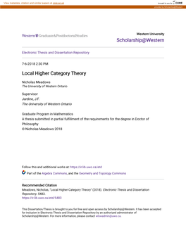 Local Higher Category Theory